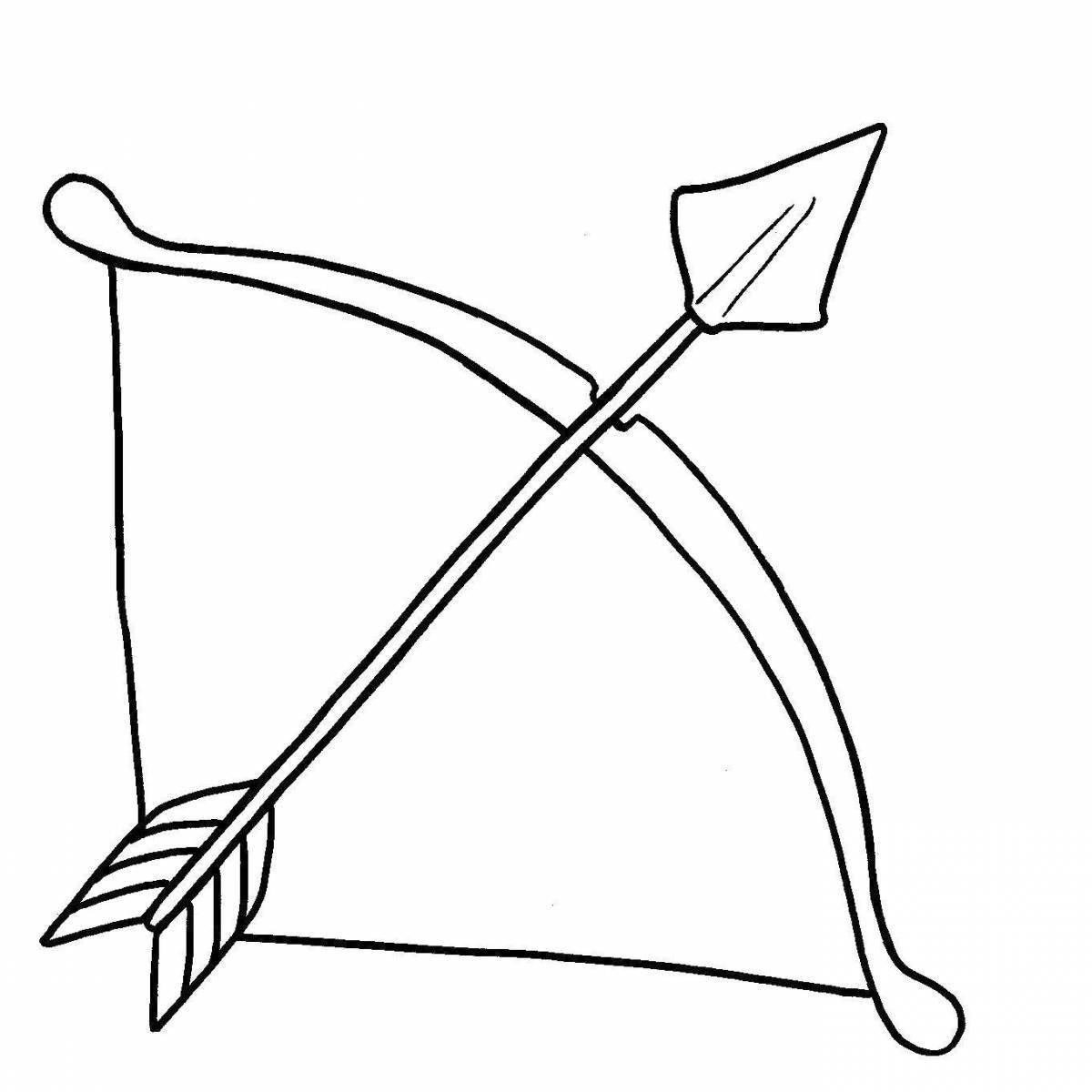 Adorable crossbow coloring page for kids