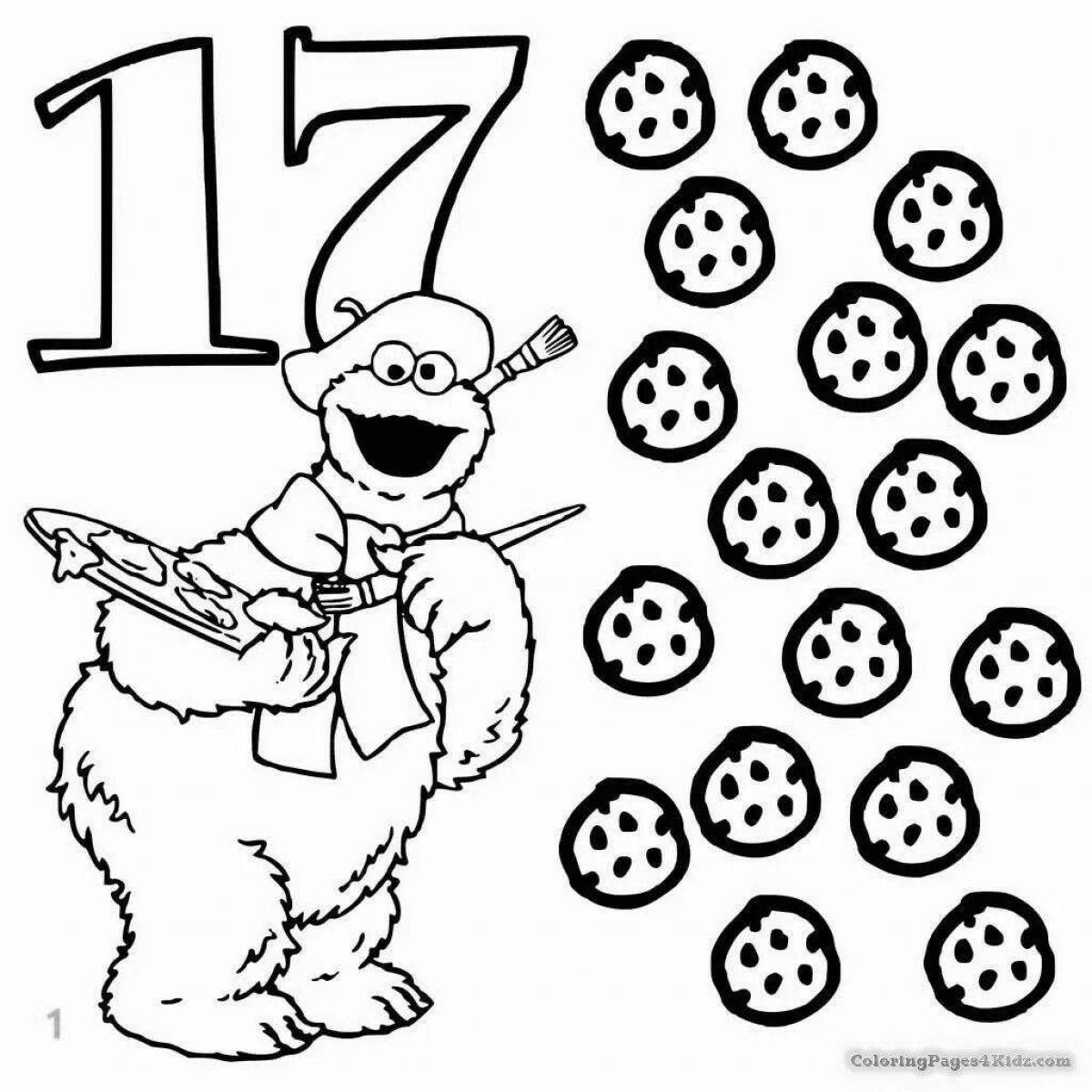 Fun coloring pages with page numbers up to 20