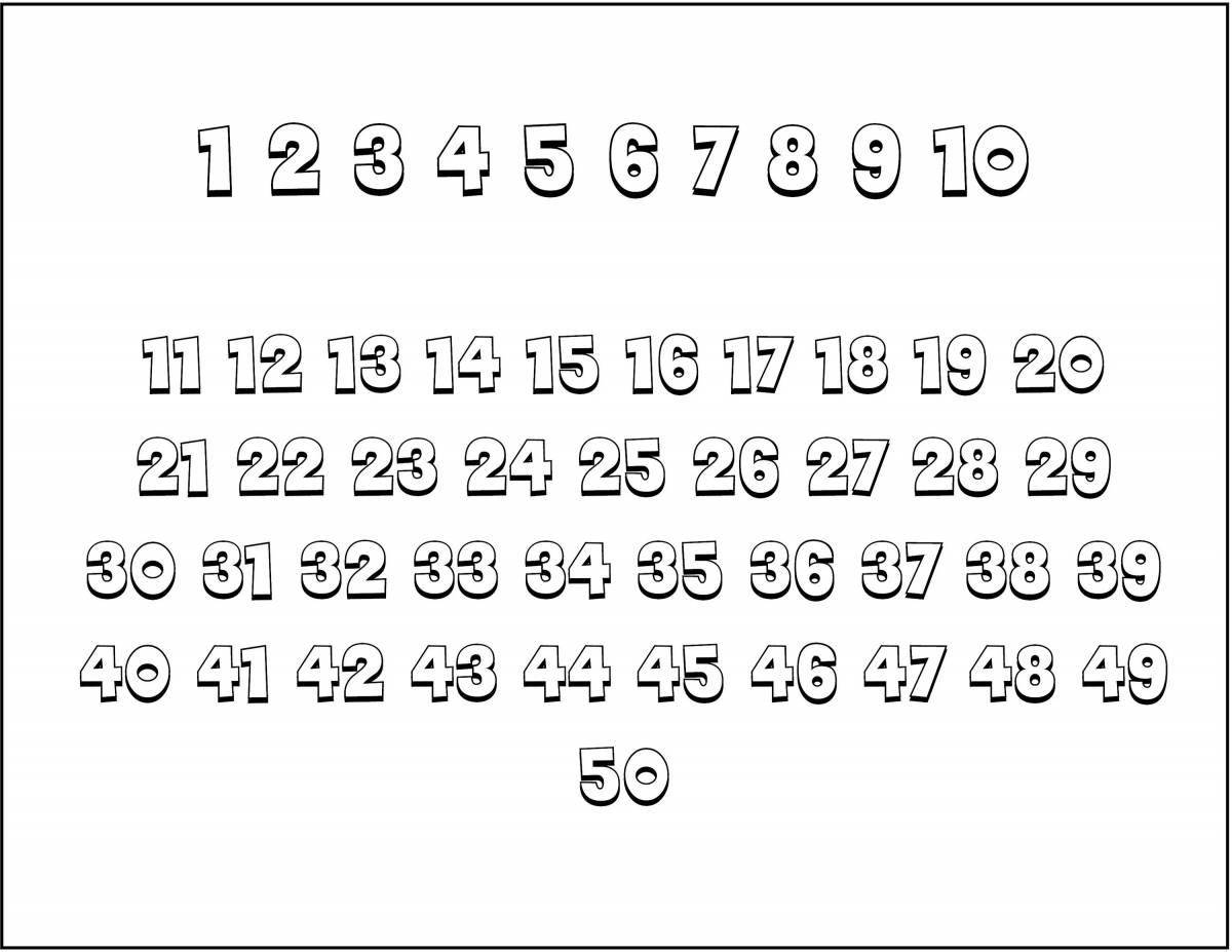 Exciting coloring pages with page numbers up to 20