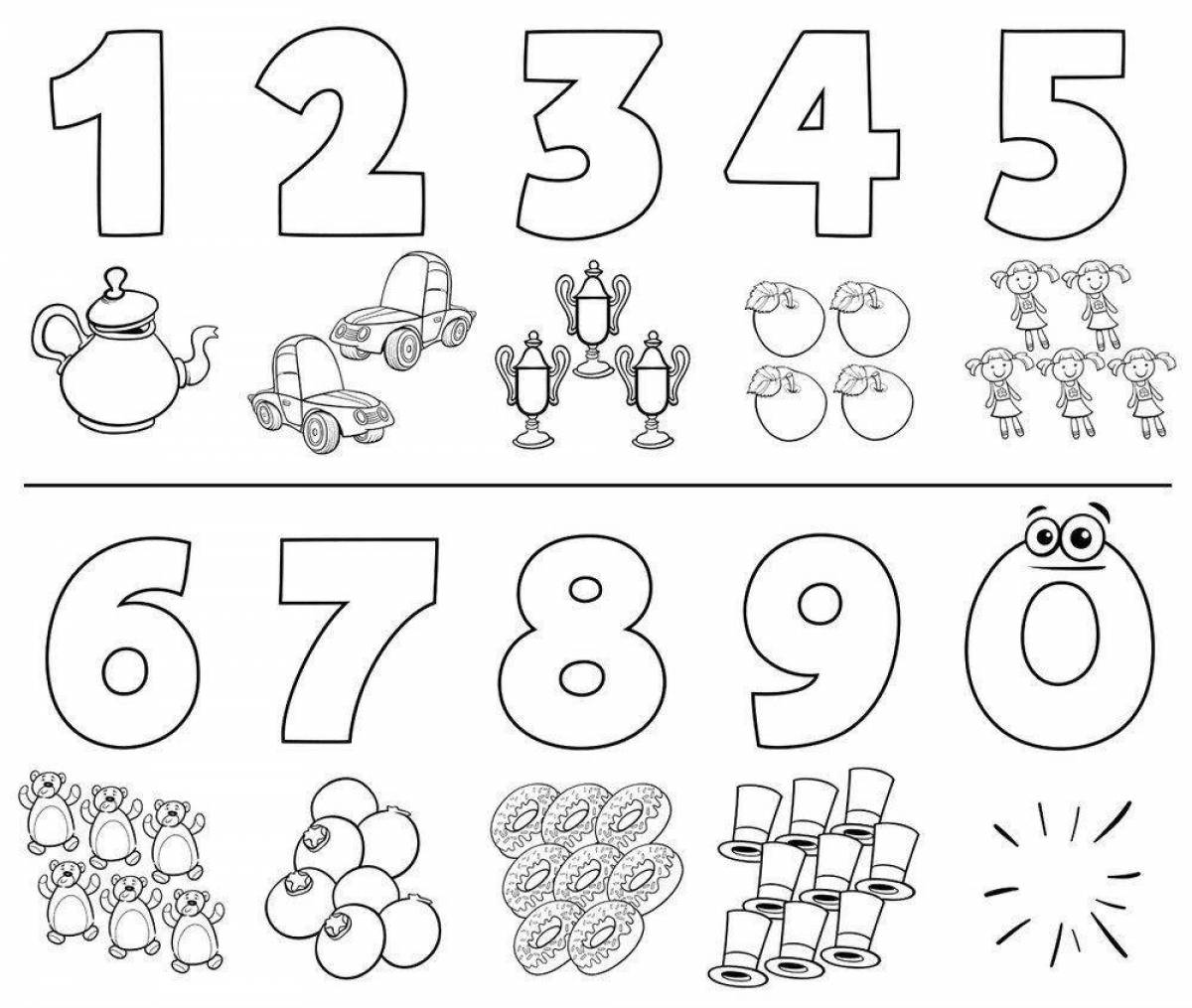 Creative coloring pages with page numbers up to 20