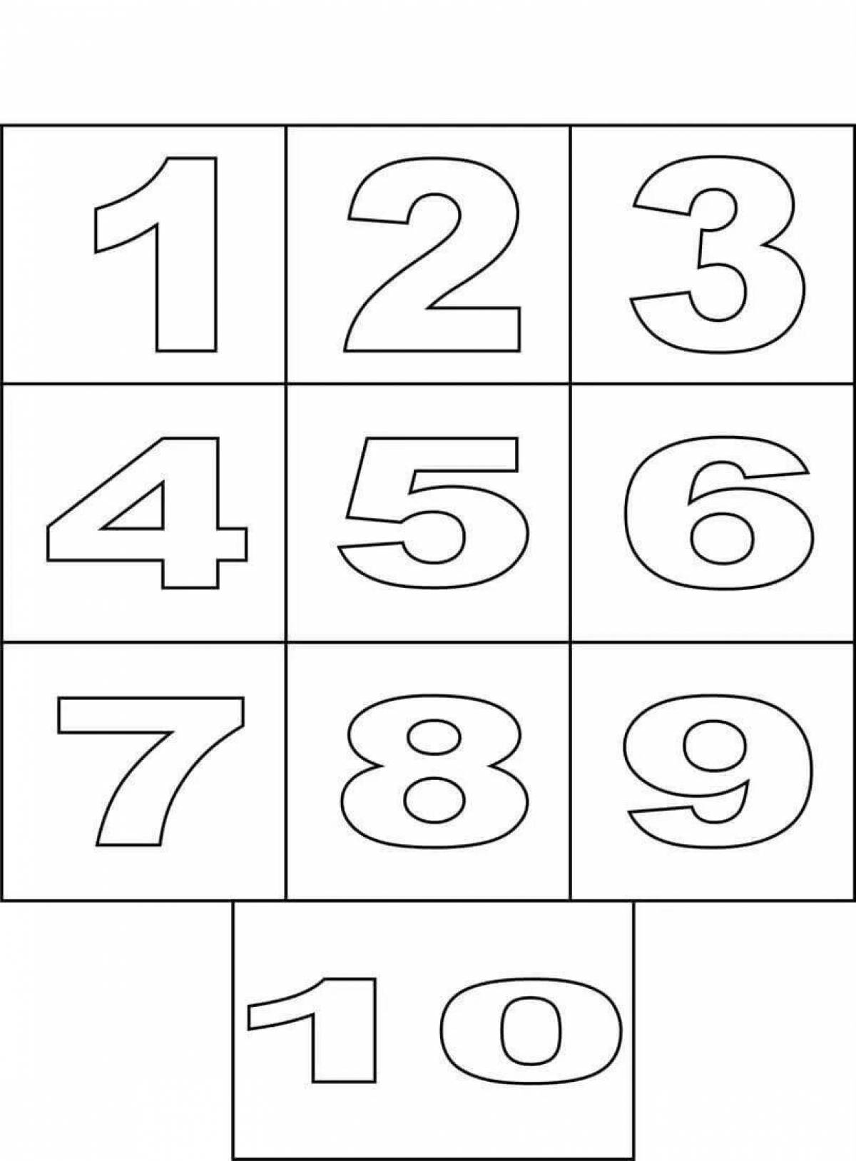 Colorful coloring page numbers up to 20