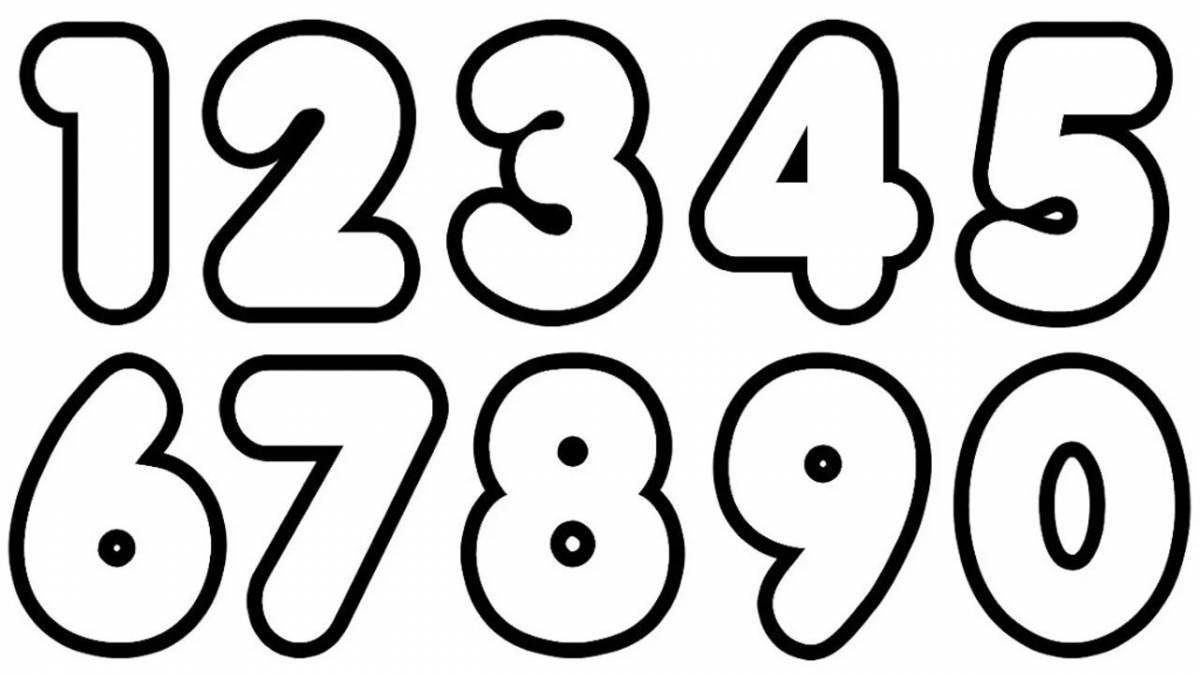 Photo High color coloring page numbers up to 20