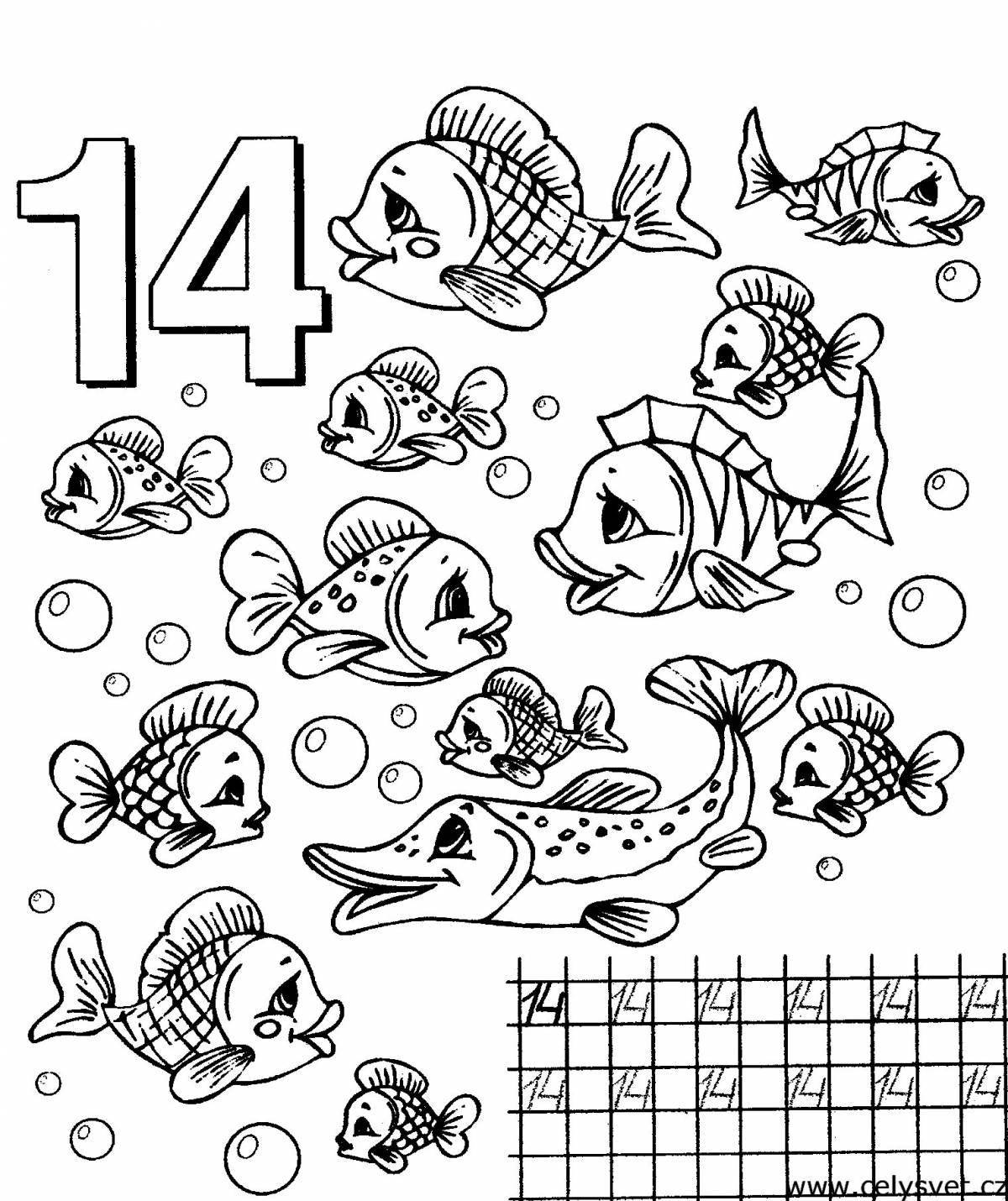Crazy coloring page numbers up to 20