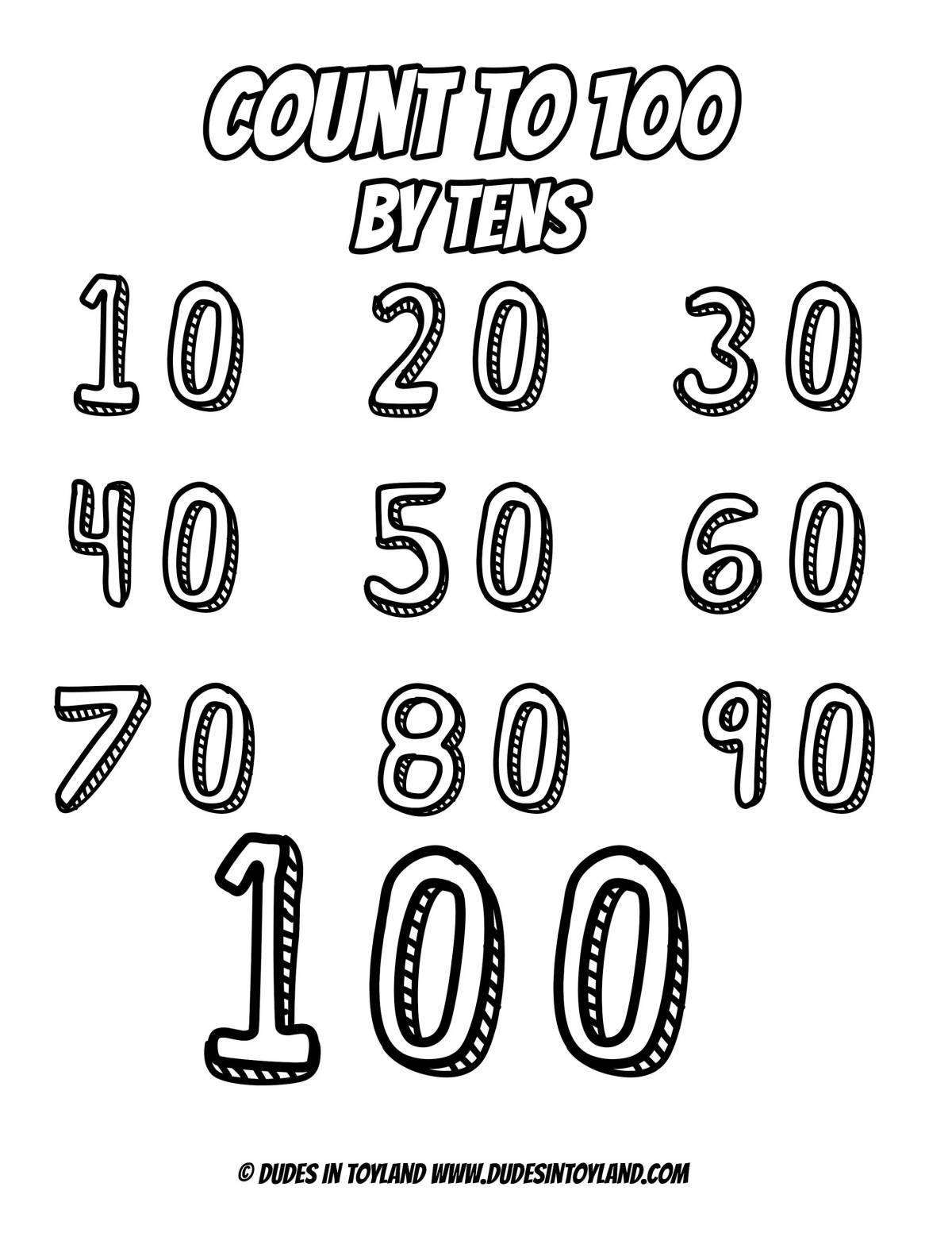 Vibrant coloring pages with page numbers up to 20