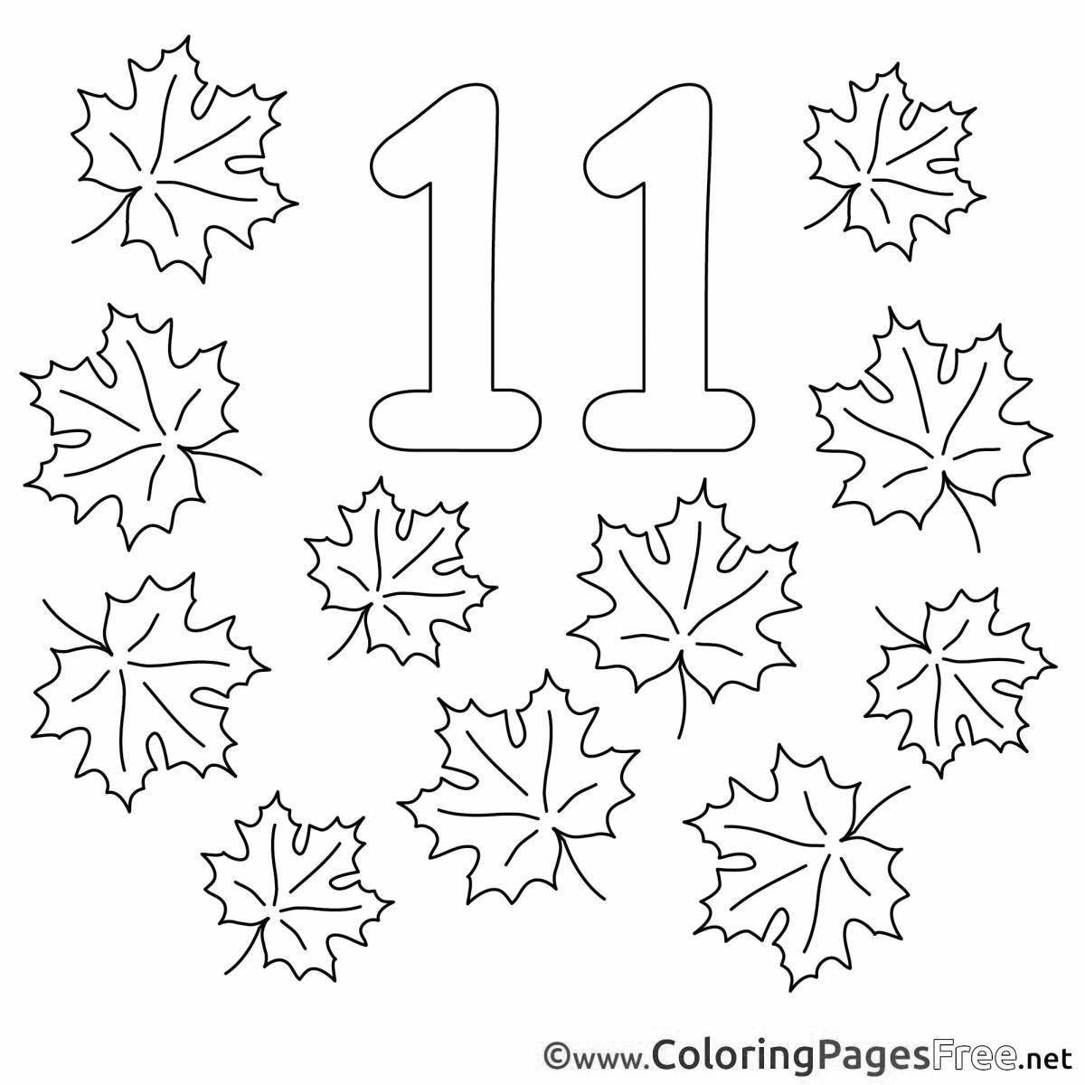 Bright colored coloring page numbers up to 20