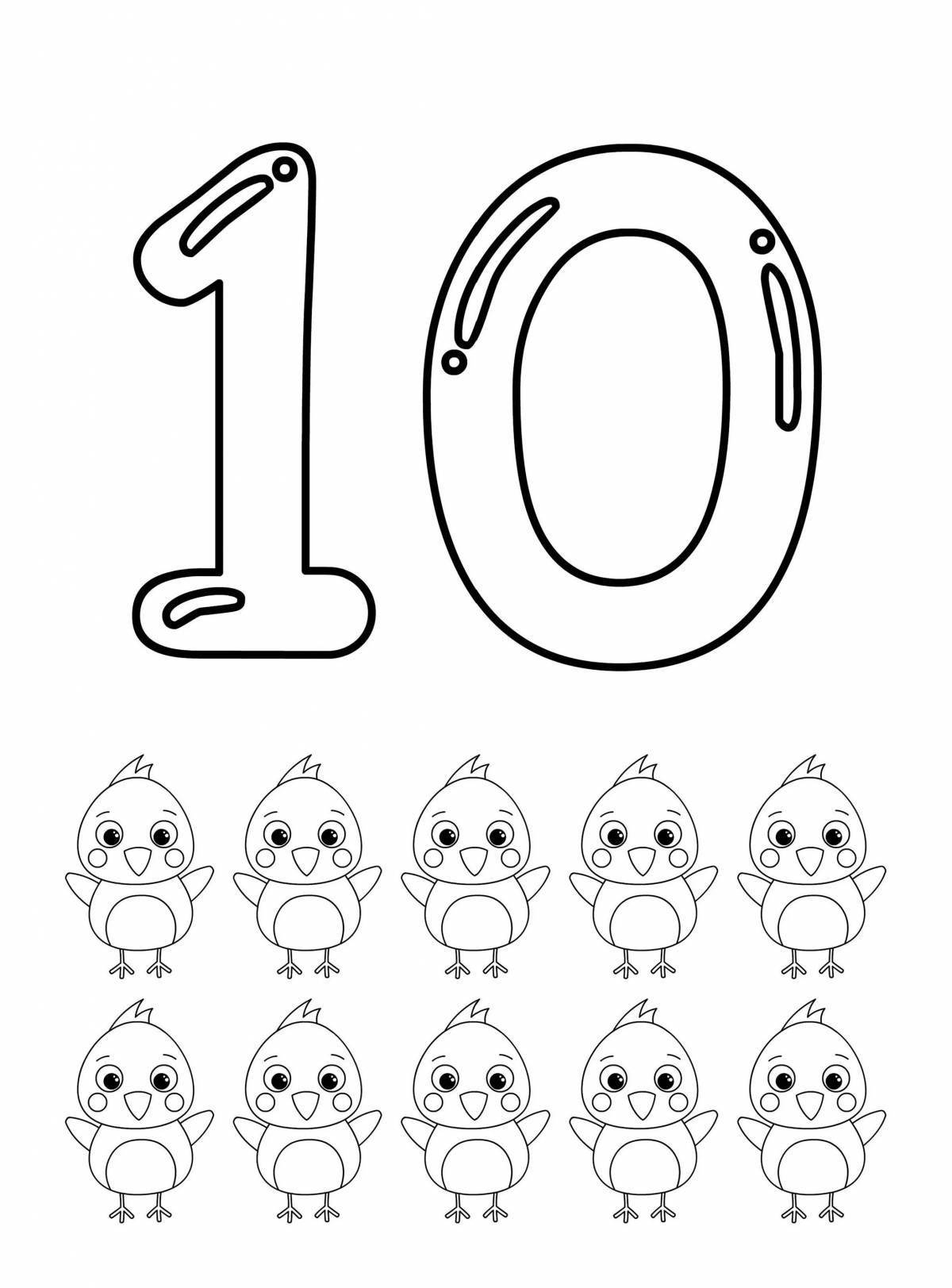 Colour coloring page numbers up to 20