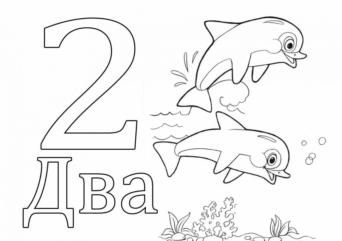 Bright coloring page numbers up to 20