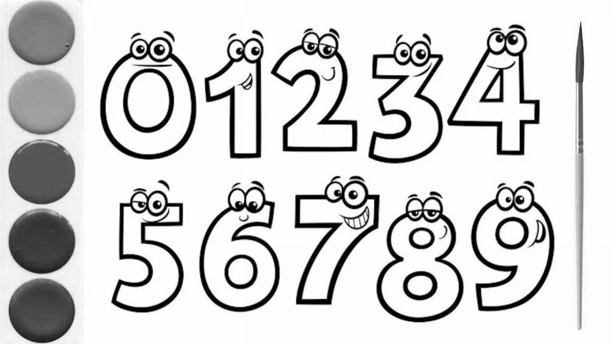 Color-magical coloring page numbers up to 20