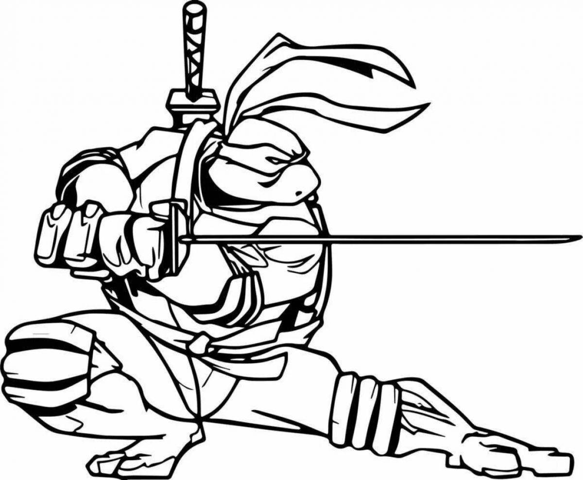 Colorful ninja turtle coloring game