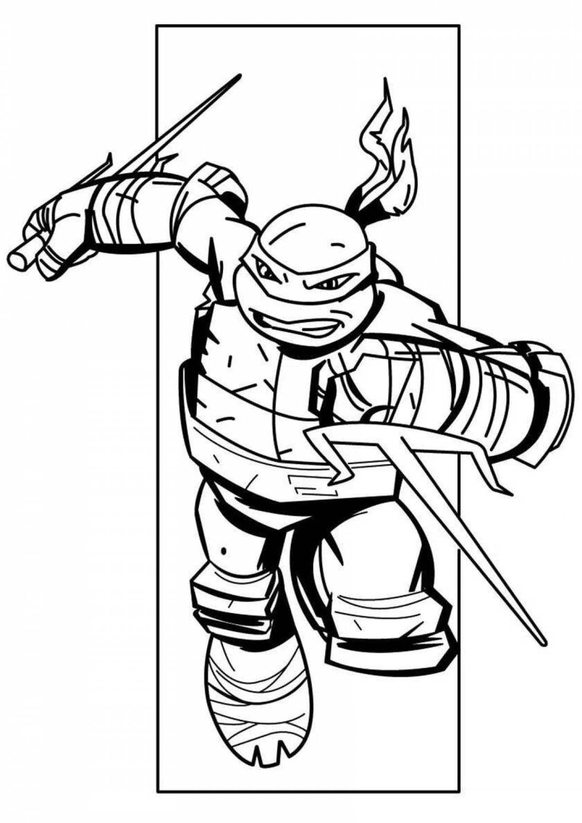 Coloring page adorable ninja turtle