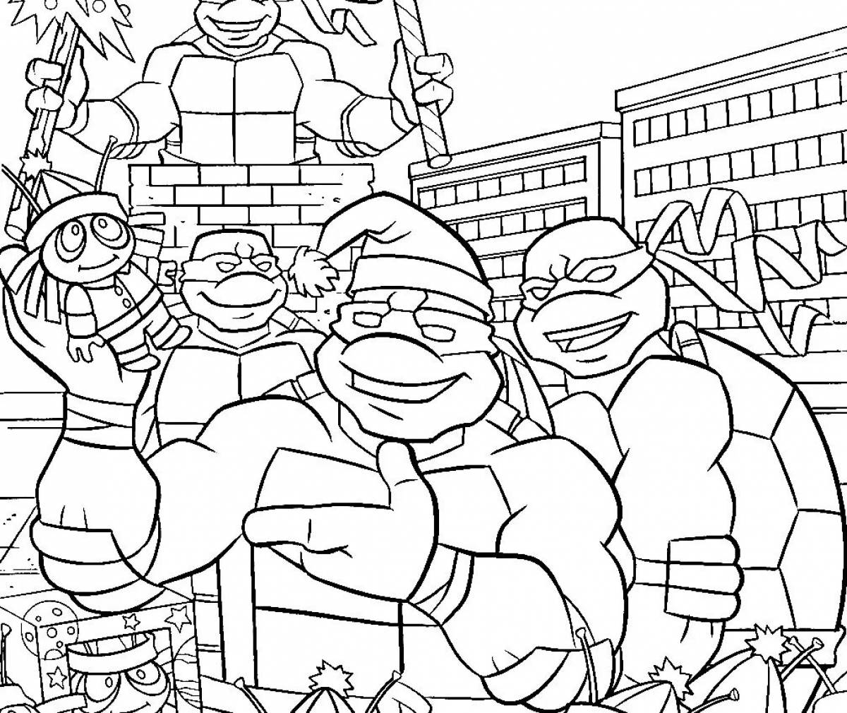 Beautiful ninja turtle coloring game