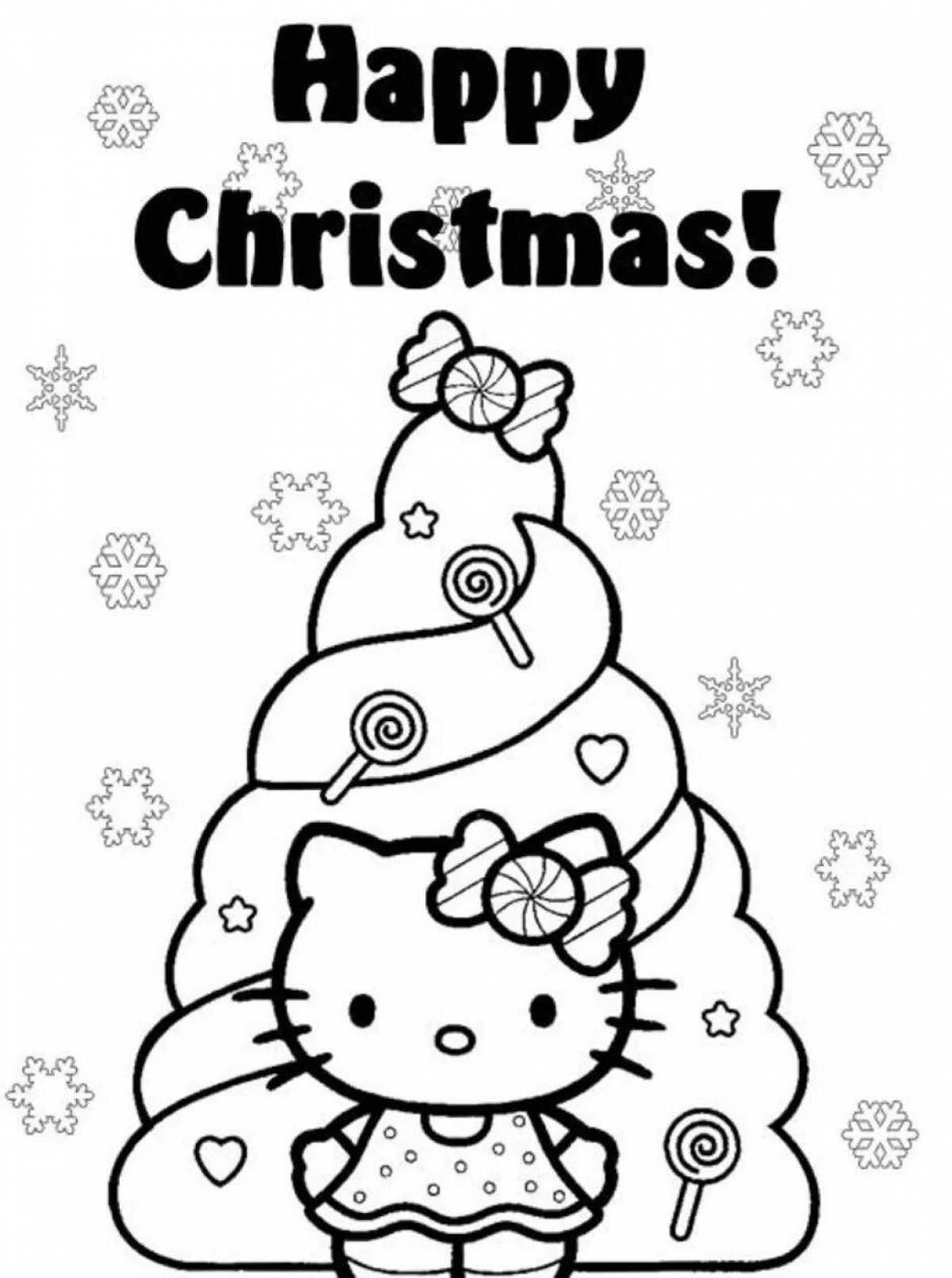 Kitty live christmas coloring book