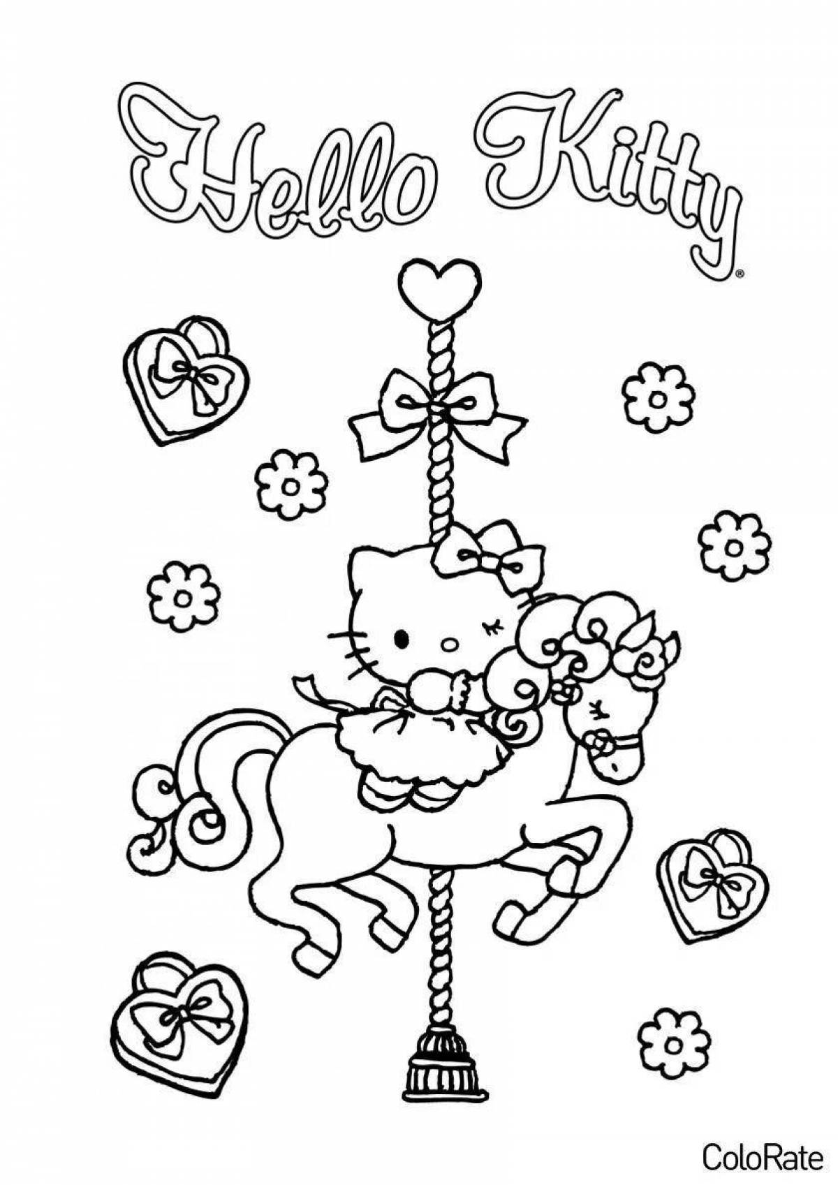 Blooming kitty christmas coloring book
