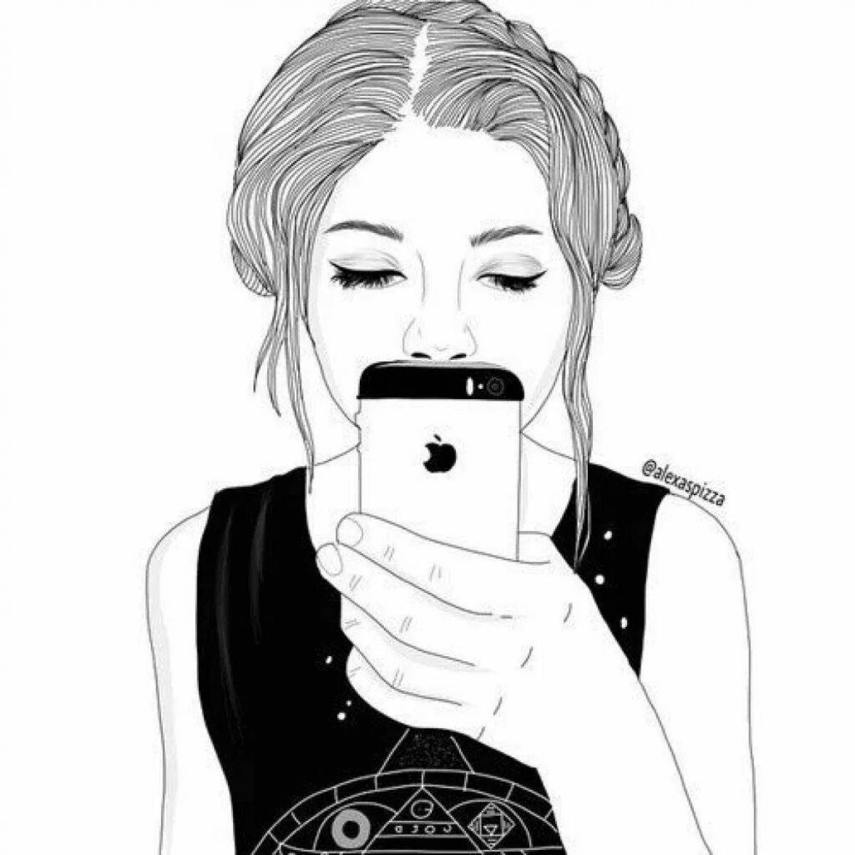 Girl with phone #4