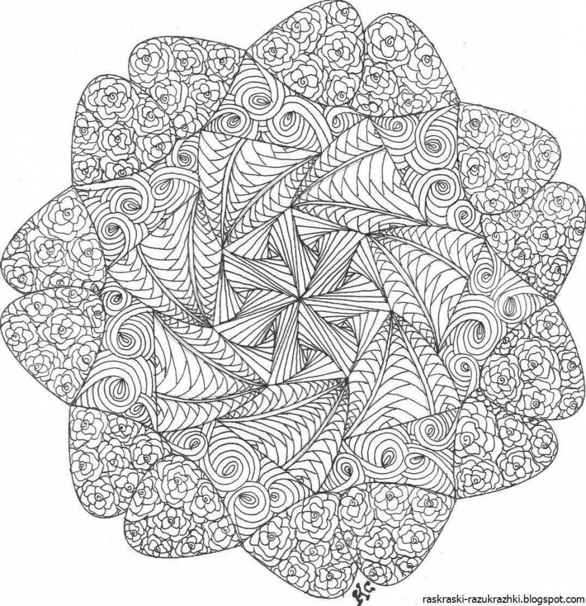 Detailed adult coloring book