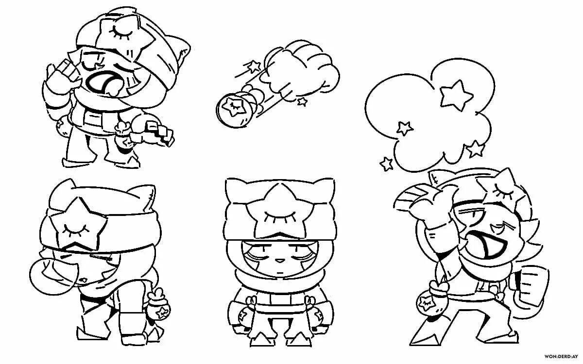 Violent coloring pages heroes brawl stars