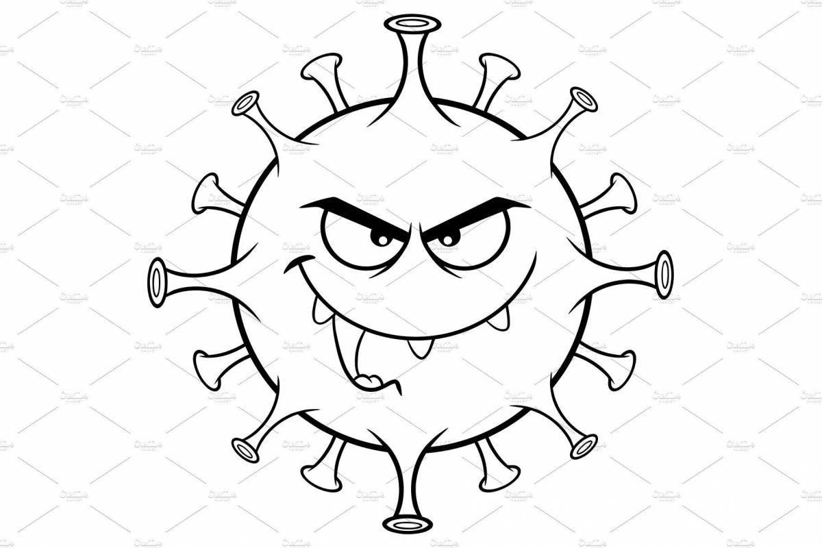 Раскраска Радостные вирусы-раскраски для детей