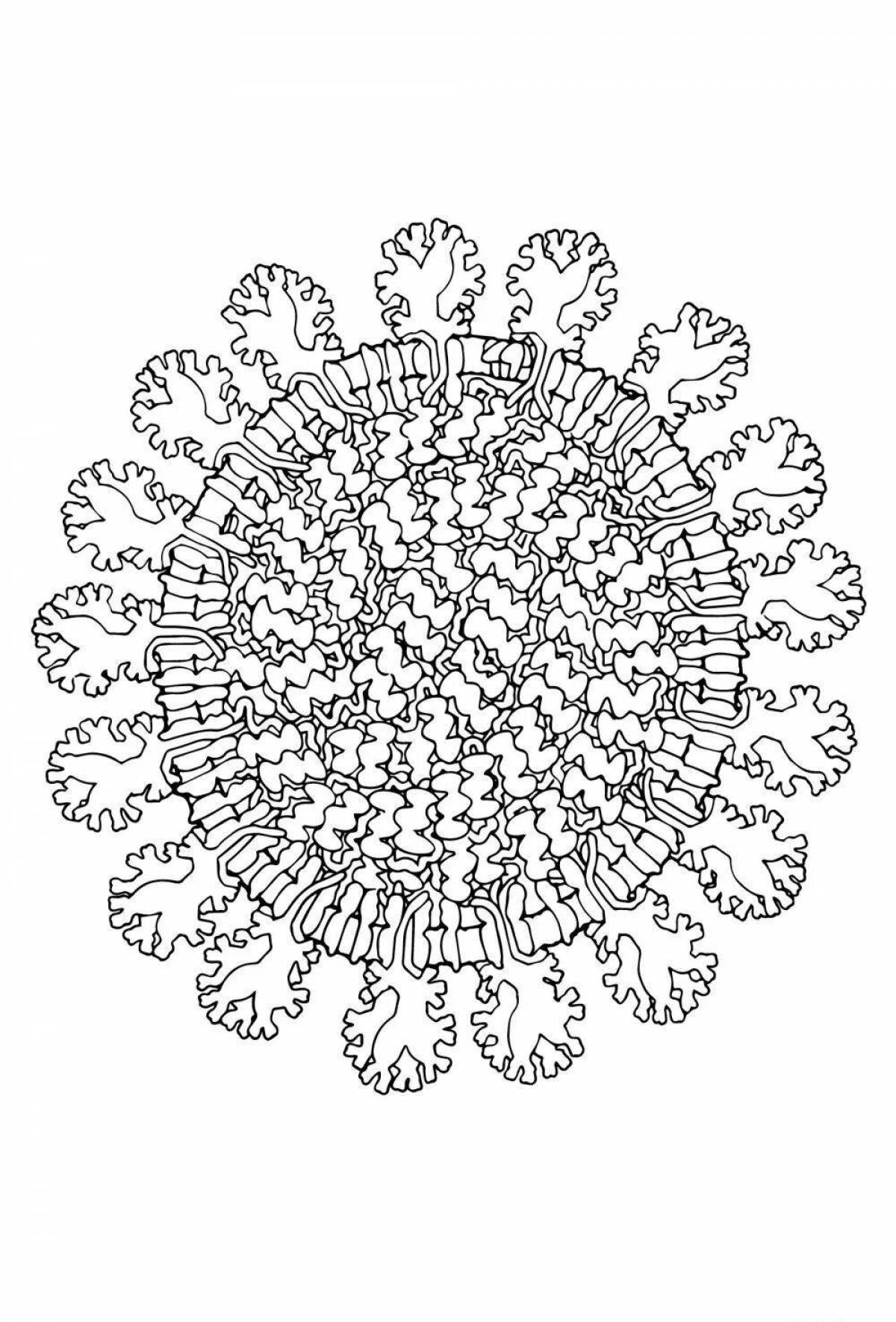 Раскраска вирус коронавирус