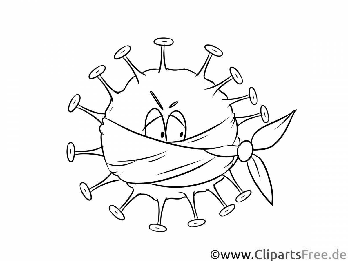 Раскраска Вирусы для детей #9