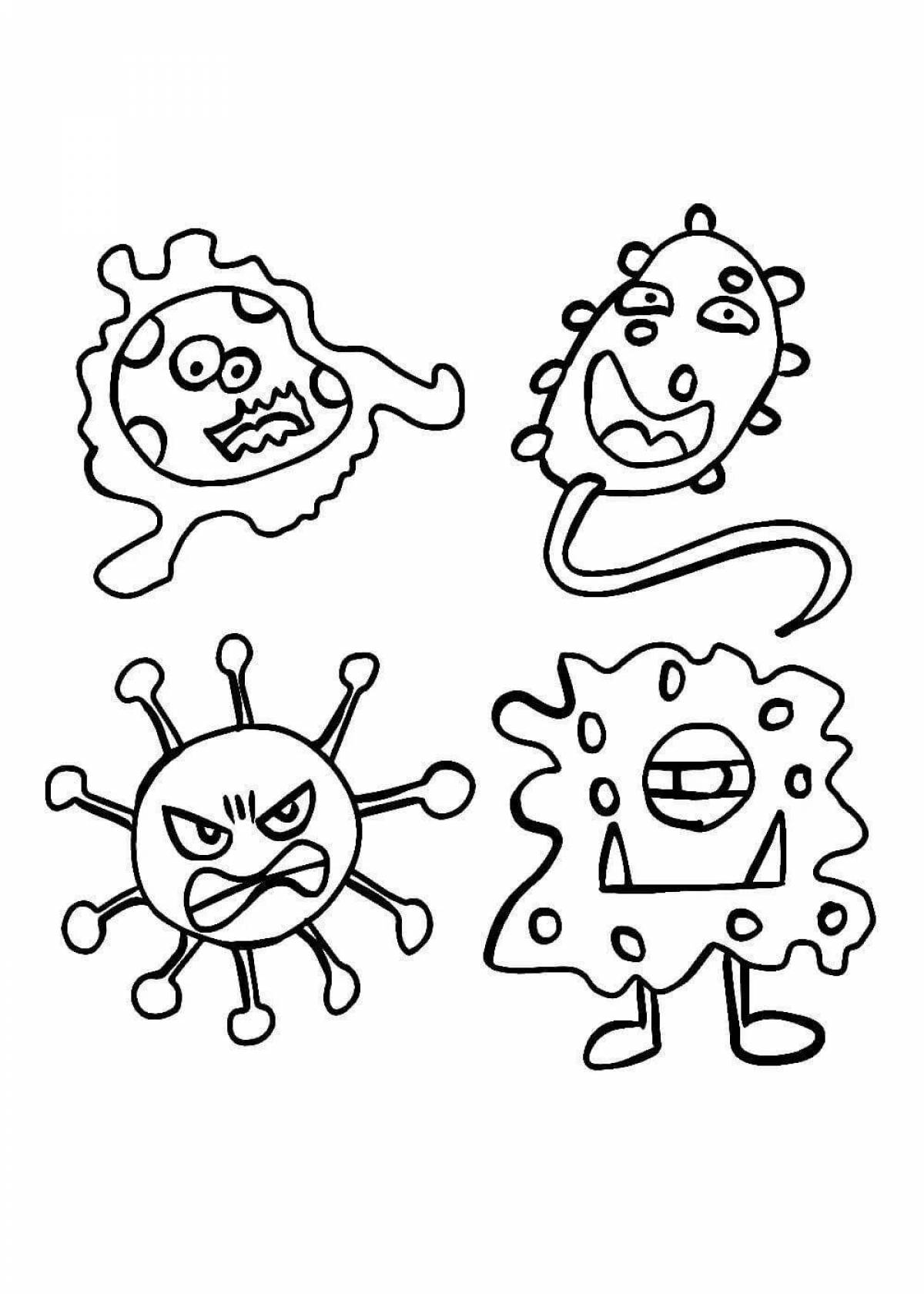 Раскраска Вирусы для детей #10