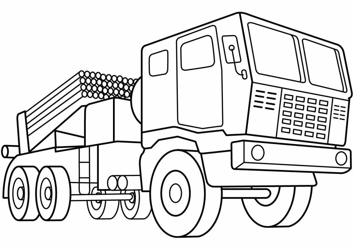 Раскраска Изысканная военная техника «катюша»