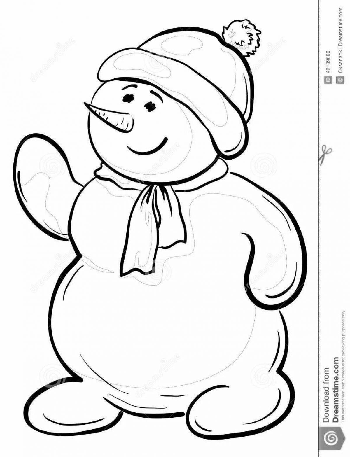 Radiant coloring page снеговик в шапке