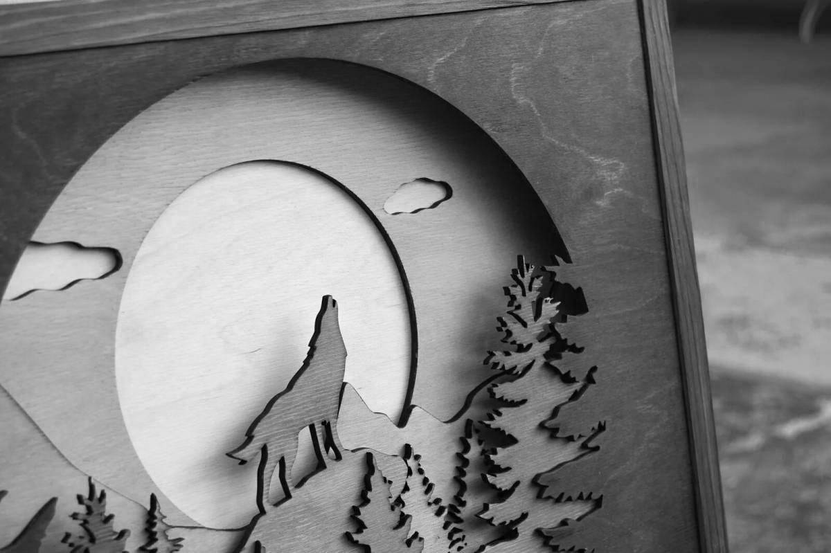 Grand 3d plywood coloring book