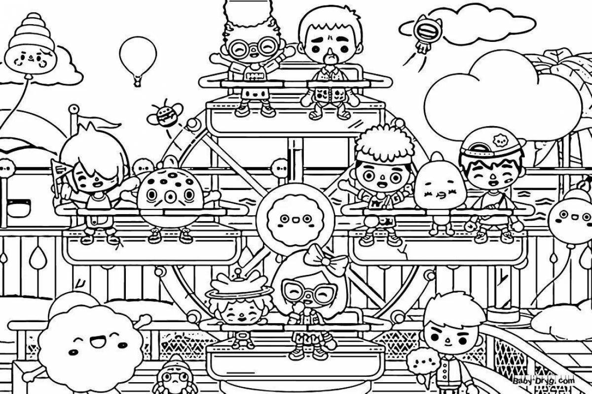 Playful boca family coloring page