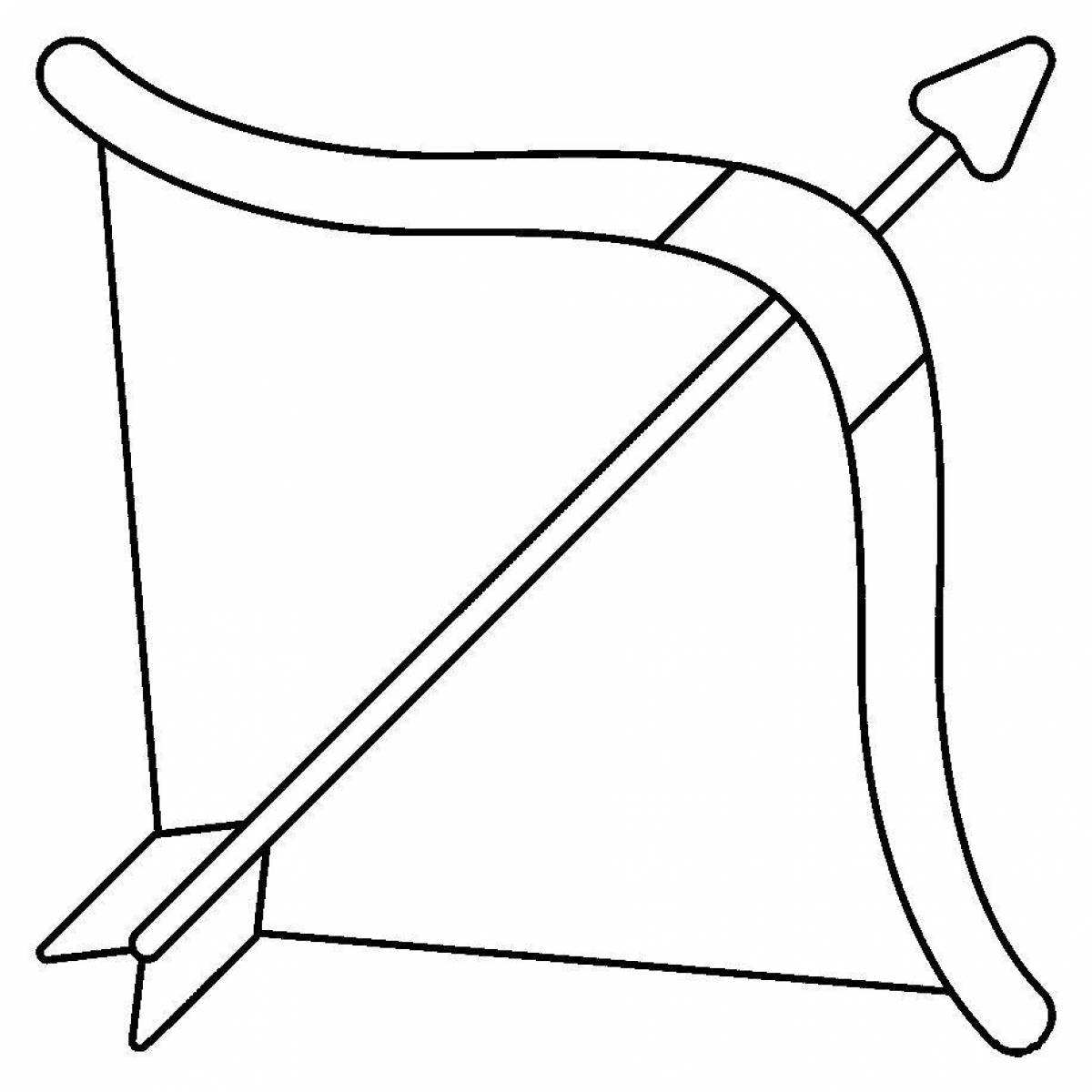 Colourful bow and arrow coloring page