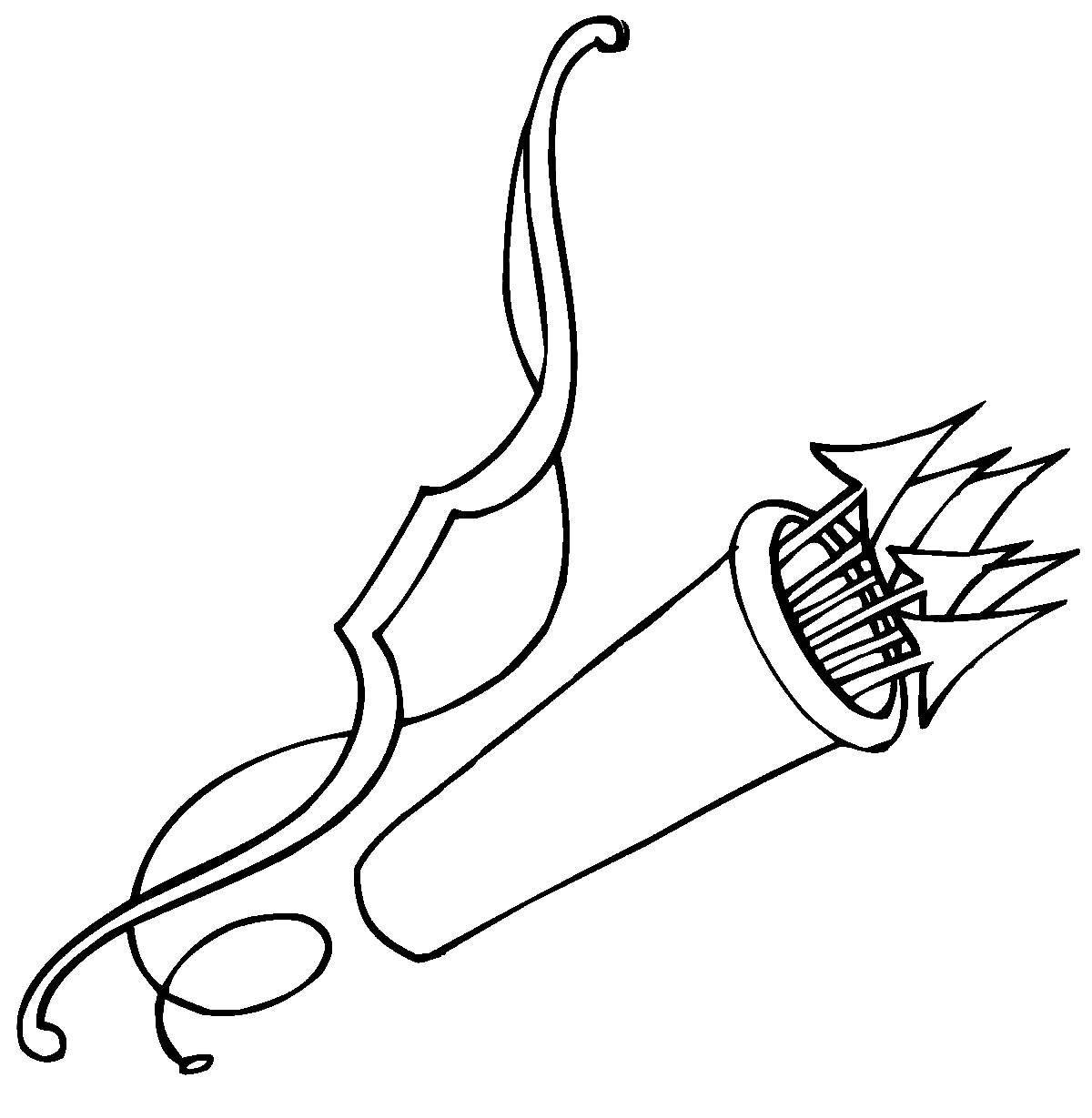 Glorious bow and arrow coloring page