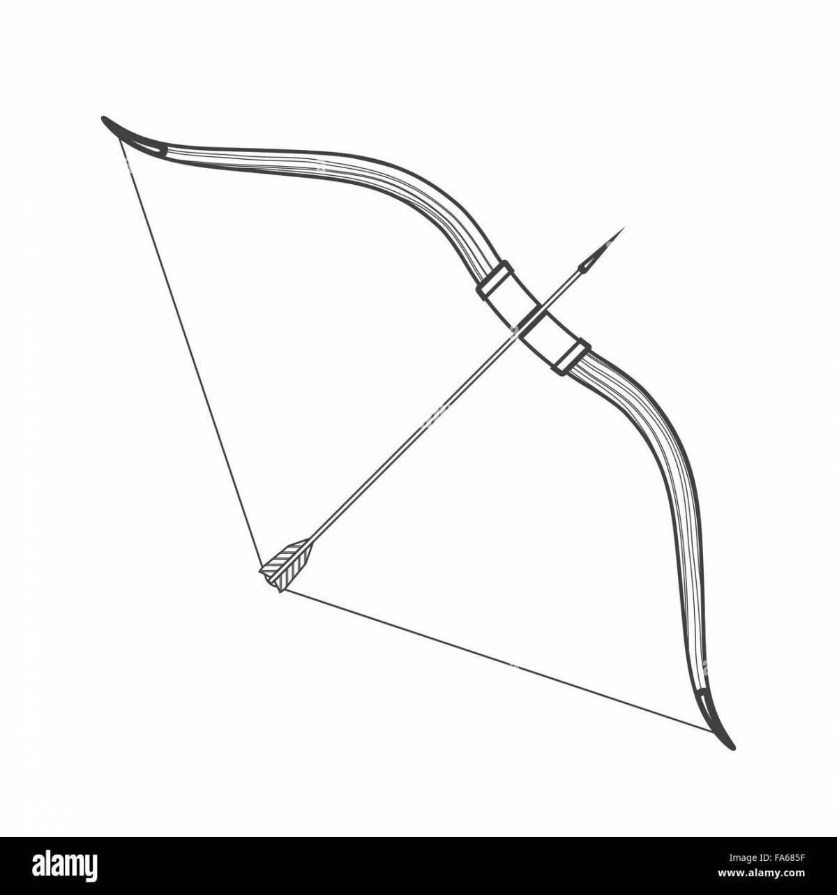 Bow and arrow coloring page