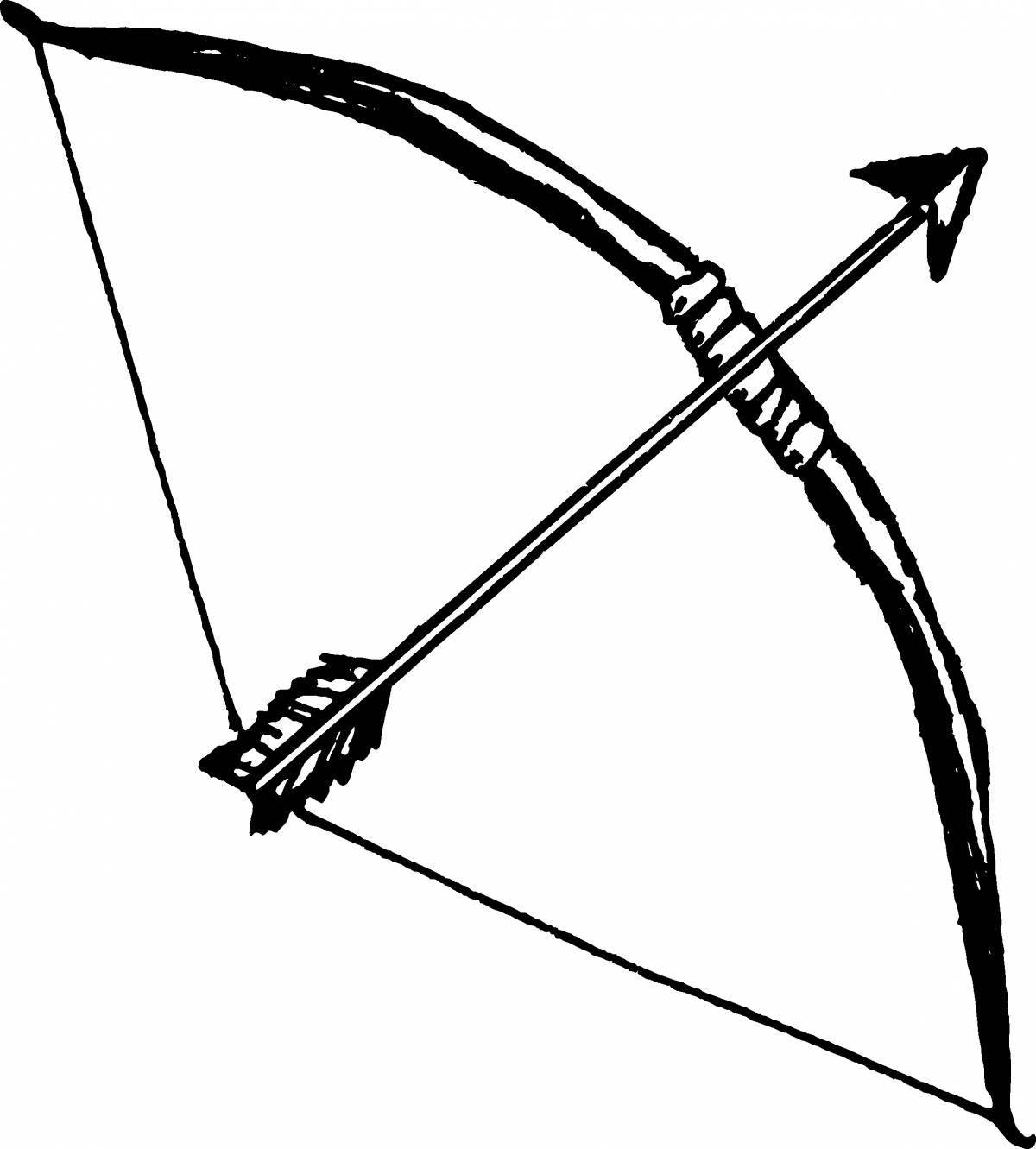 Elegant bow and arrow coloring page