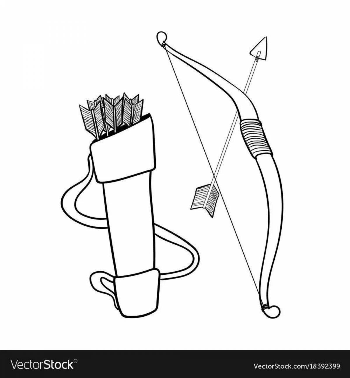 Generous bow and arrow coloring page