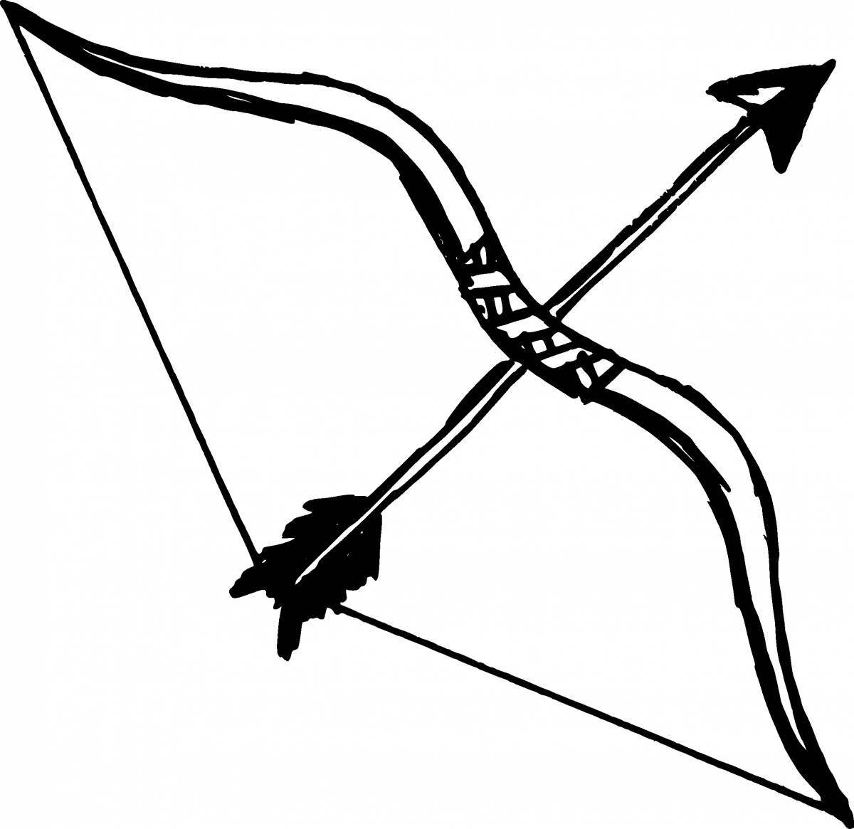 Coloring grandiose bow and arrow