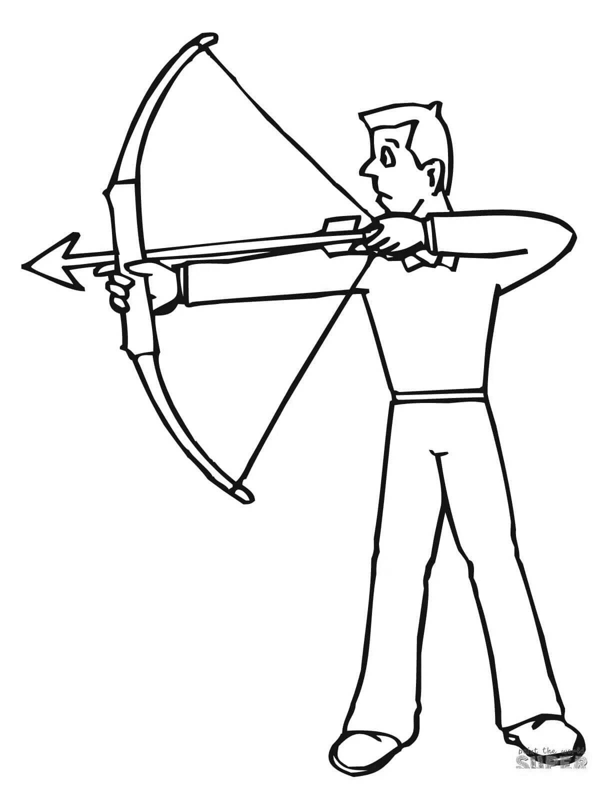 Colorful bow and arrow coloring book