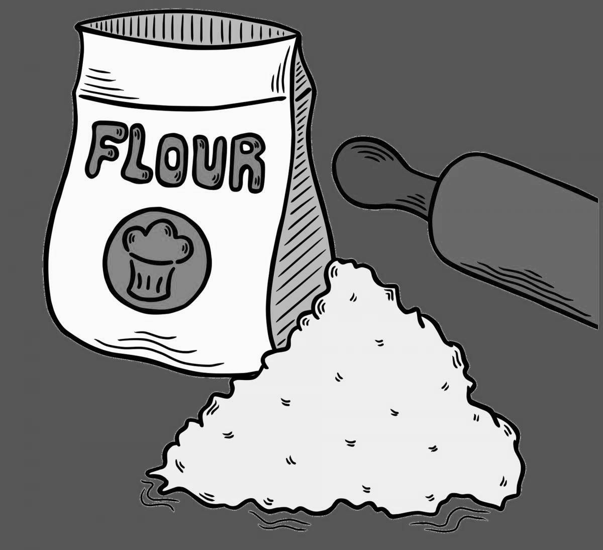 Exciting flour coloring for kids