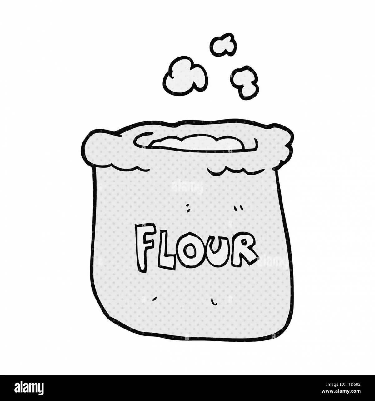 Shining Flour Coloring Page for Toddlers