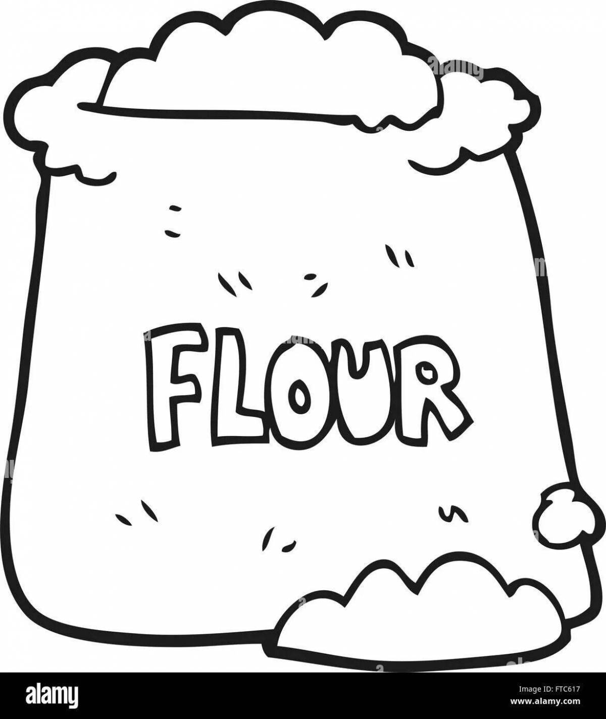 Stimulating flour coloring for children