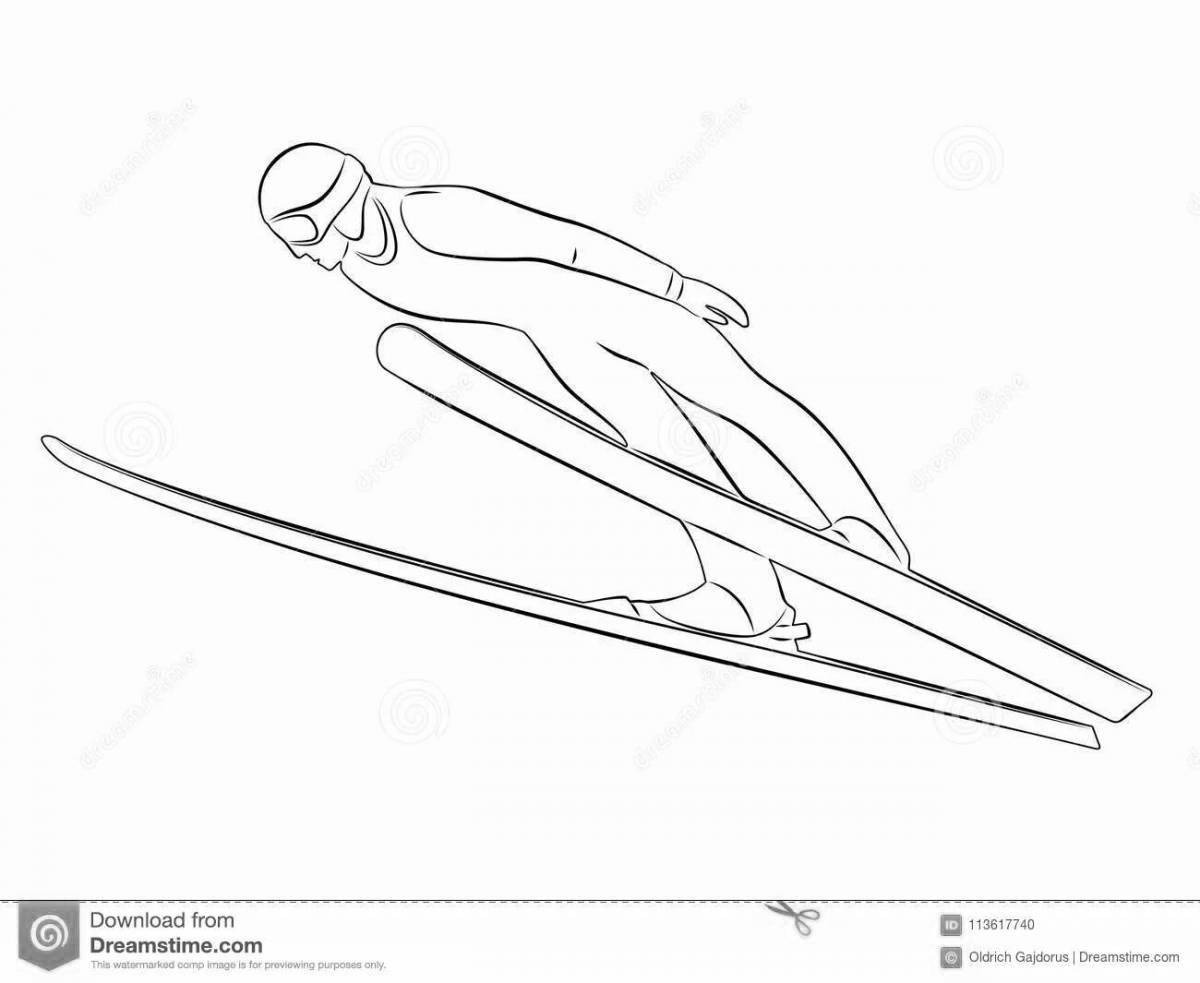 Unique ski jumping skin