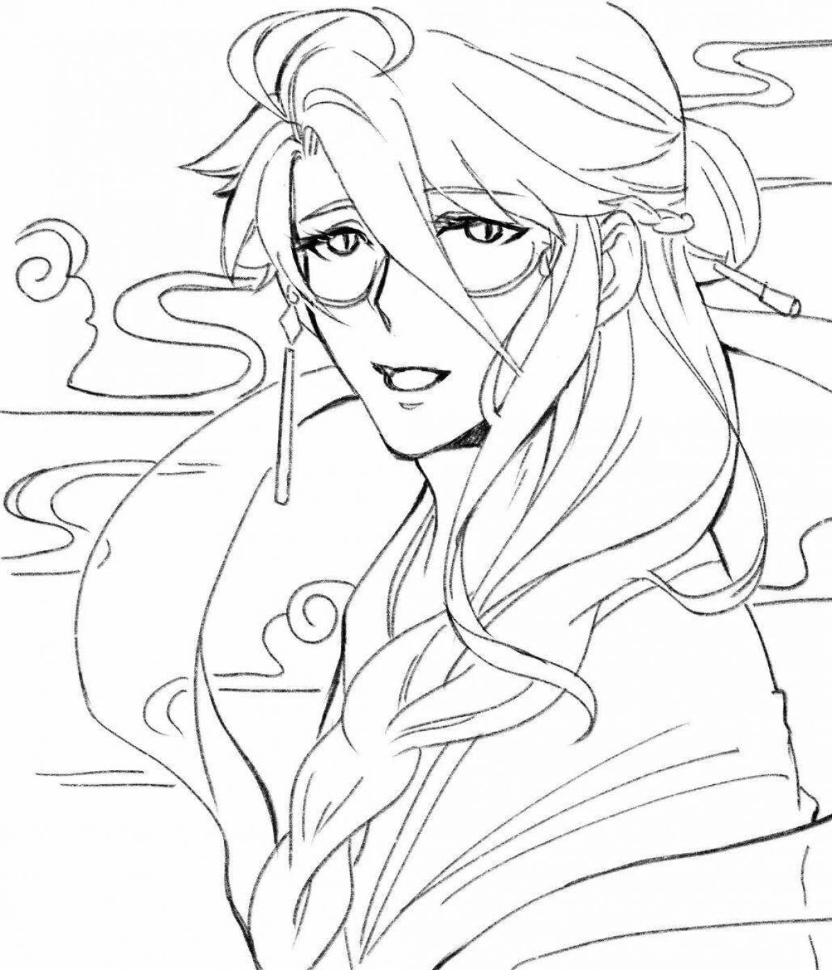 Photo Glowing genshin eye coloring