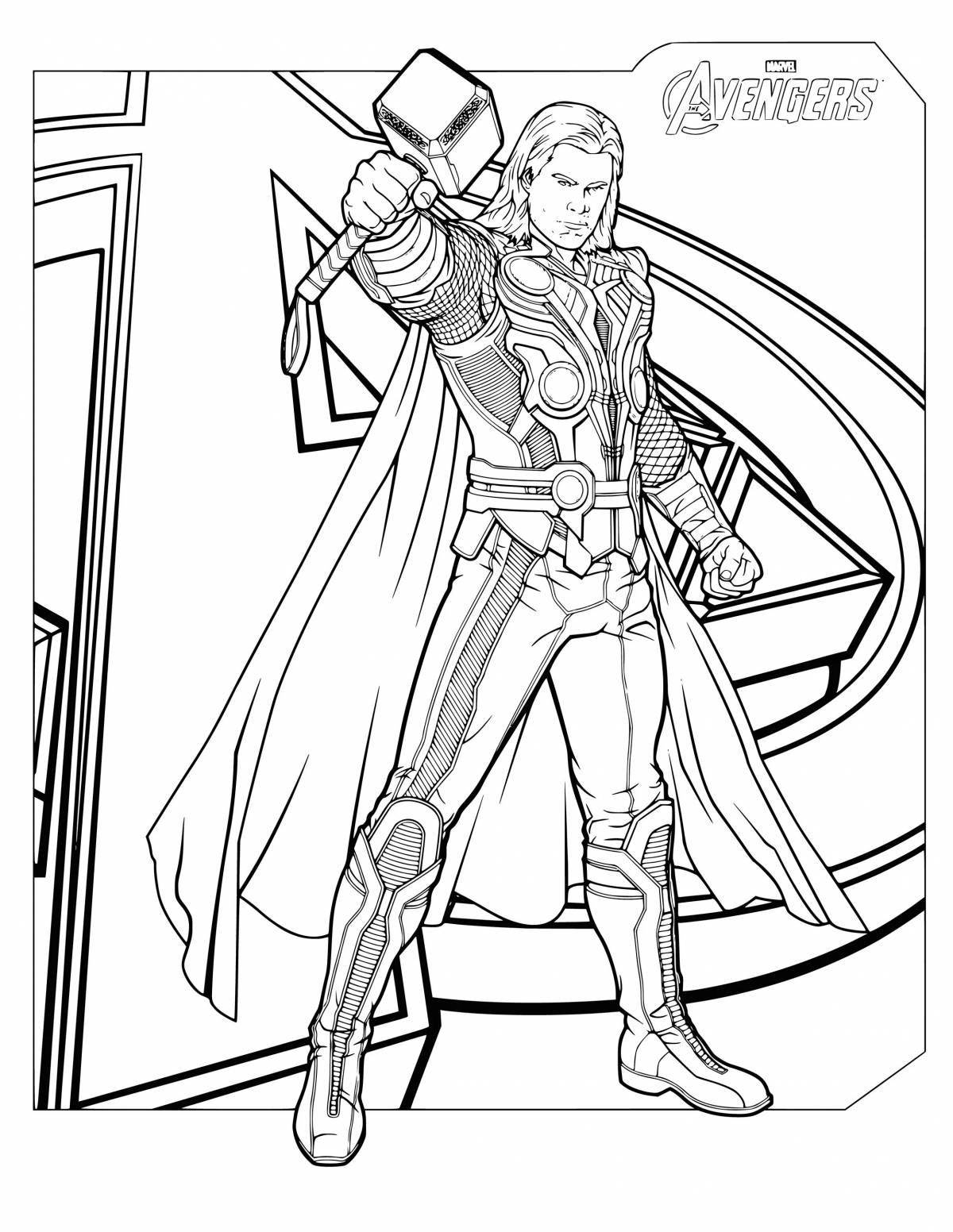 Fun coloring Thor for kids