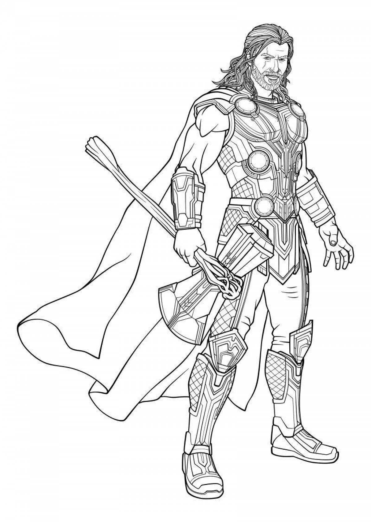 Creative coloring Thor for kids