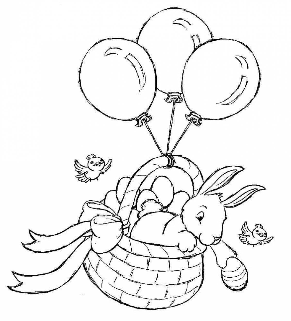 Bright bunny with balloons