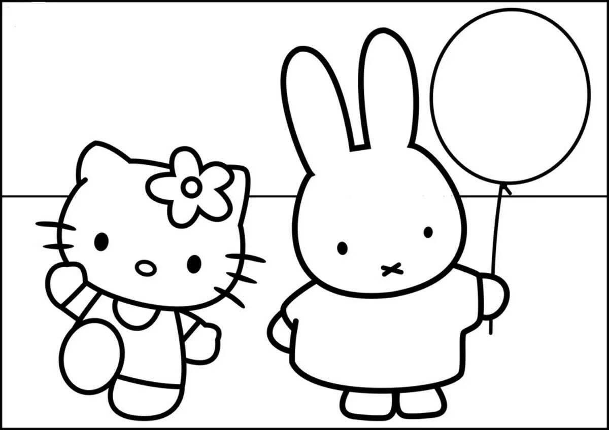 Animated bunny with balloons