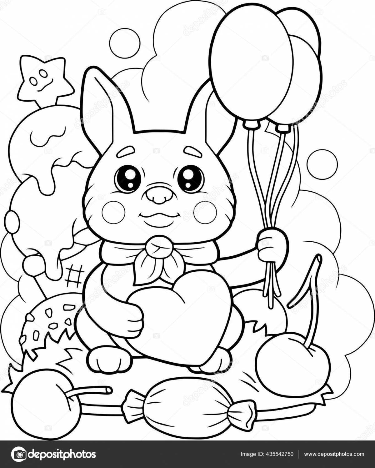 Резвый кролик с шариками