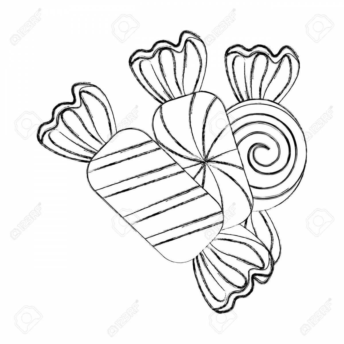 Photo Joyful candy wrapper coloring book