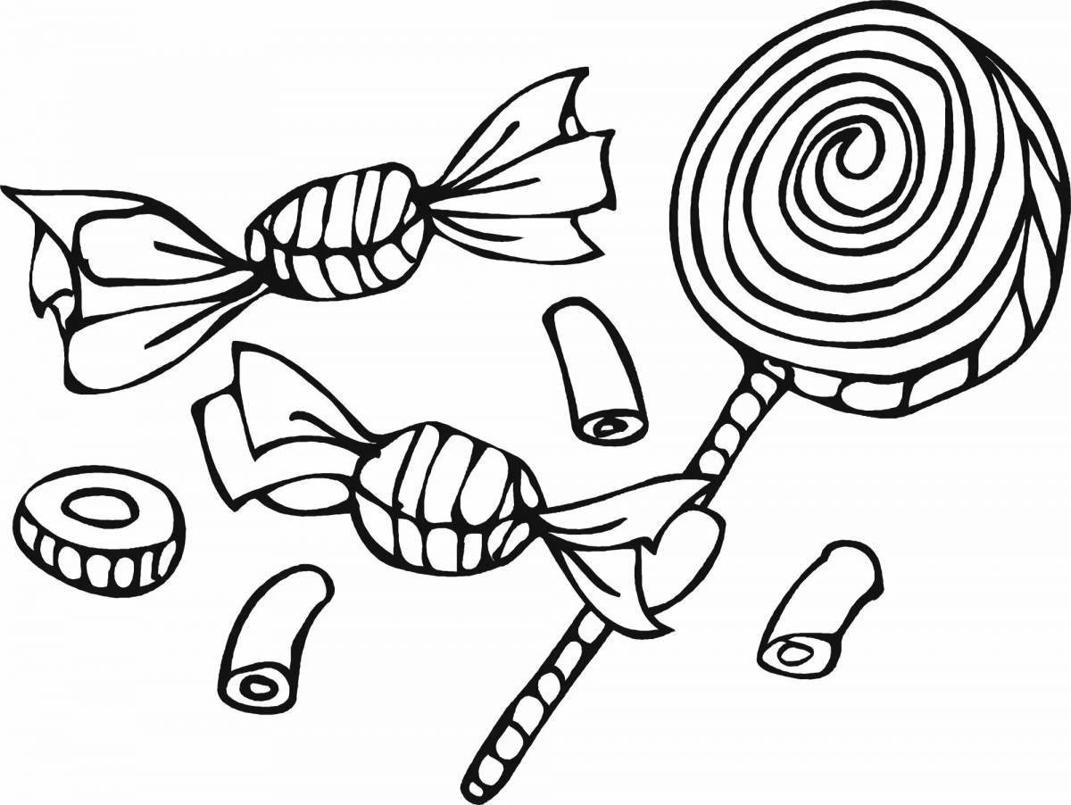 Exciting candy wrapper coloring page