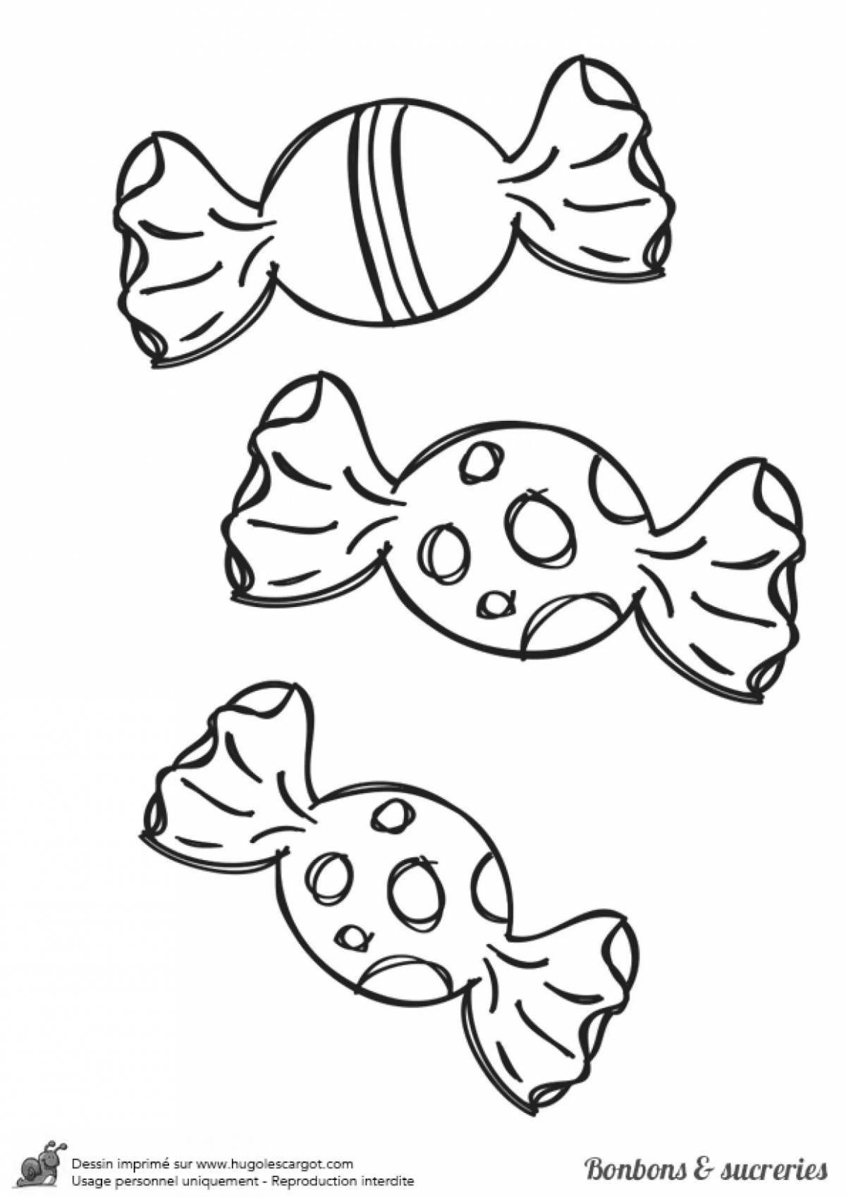 Coloring page adorable candy wrapper