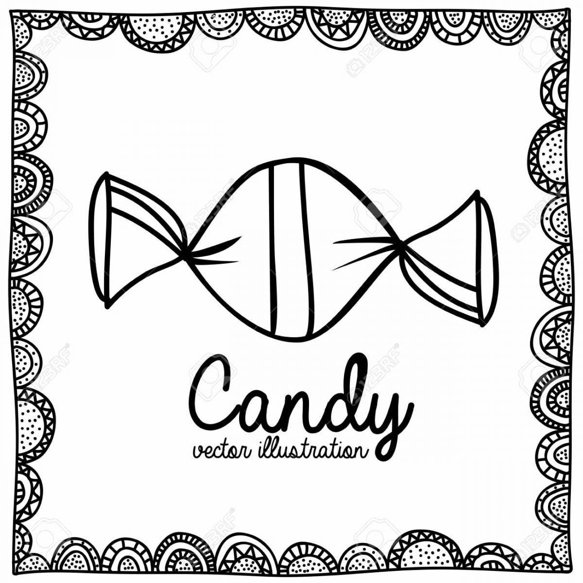Glowing candy wrapper coloring page