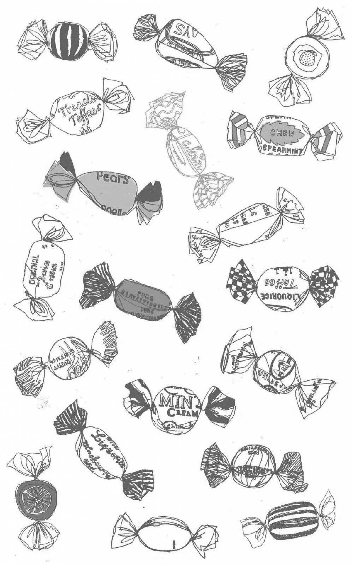 Photo Coloring page sweet candy wrapper